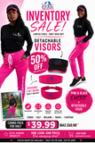 Women’s outfits Pink & Black, included detachable visors.