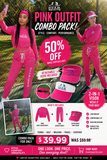 Women’s outfits Pink, included detachable visors.